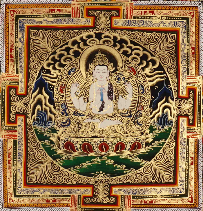 Chenrezig Mandala Thangka Avalokiteshvara Art Nepal