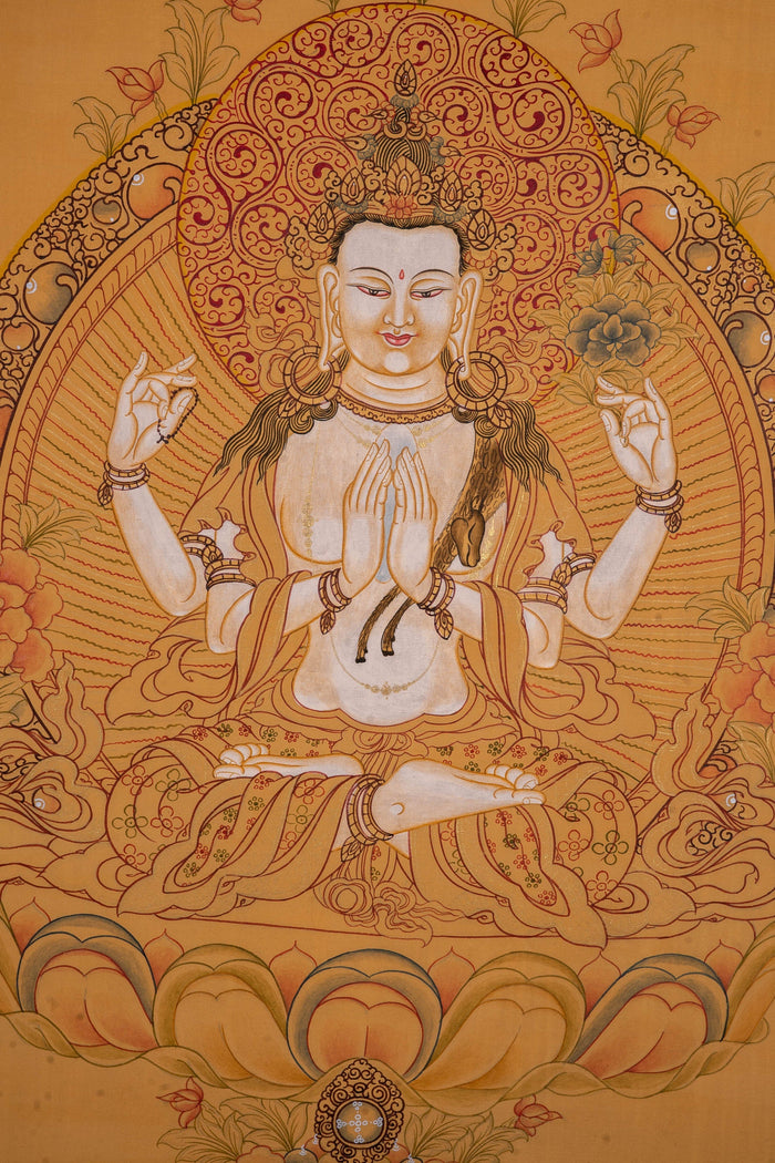 Chenrezig Thangka Painting - Lucky Thanka