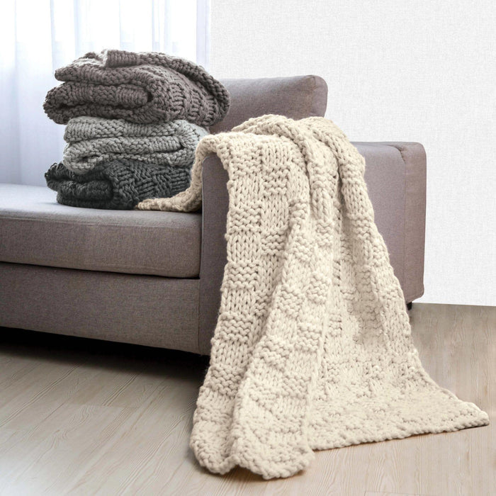 Chess Knit Throw Blanket in 4 Colors