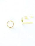 Circle Post Earrings - 14K Gold