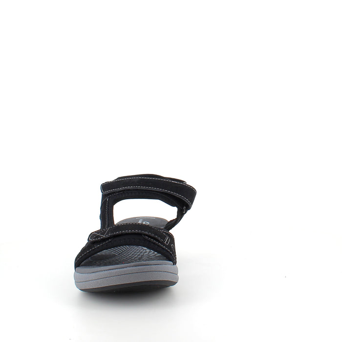 Clarks Cloudsteppers sandal i svart – dämpning hela dagen