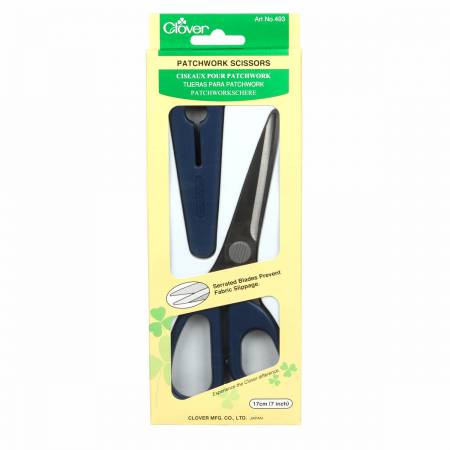 Clover Serrated Patchwork Scissor 7in