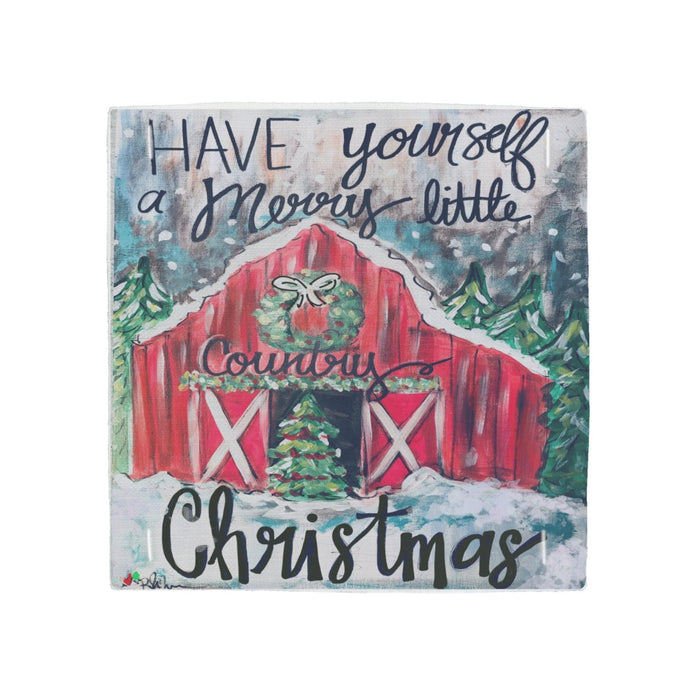 Country Christmas Barn Pillow Swap
