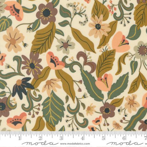 Cream Violet Haze Florals Metallic- Sunlit Ruins
