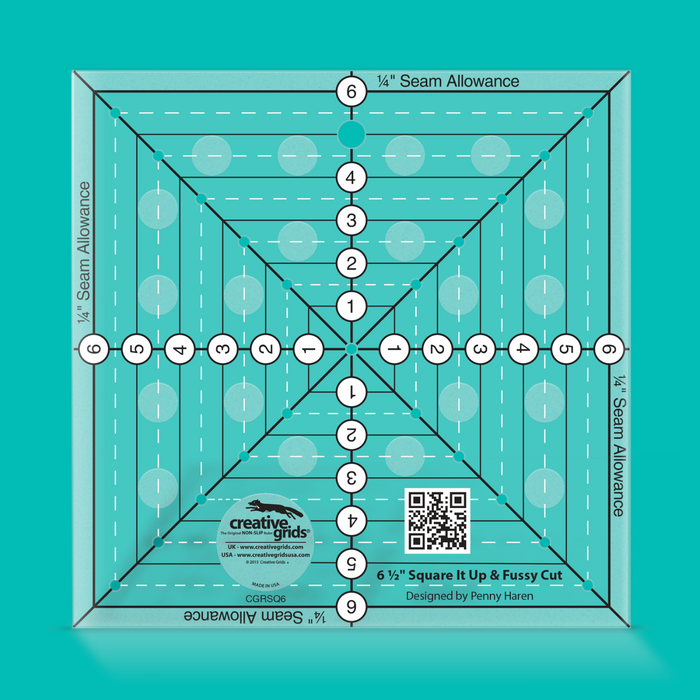 Creative Grids 6-1/2in Square It Up or Fussy Cut Square