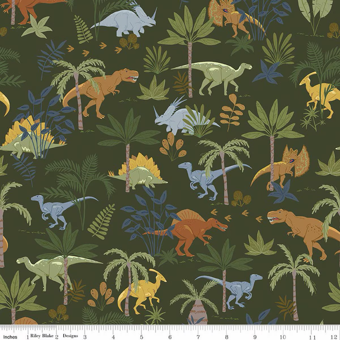 Cretaceous Jungle Dinos Forest Flannel