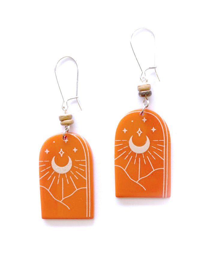 Desert Moon Acrylic Earrings - Silver