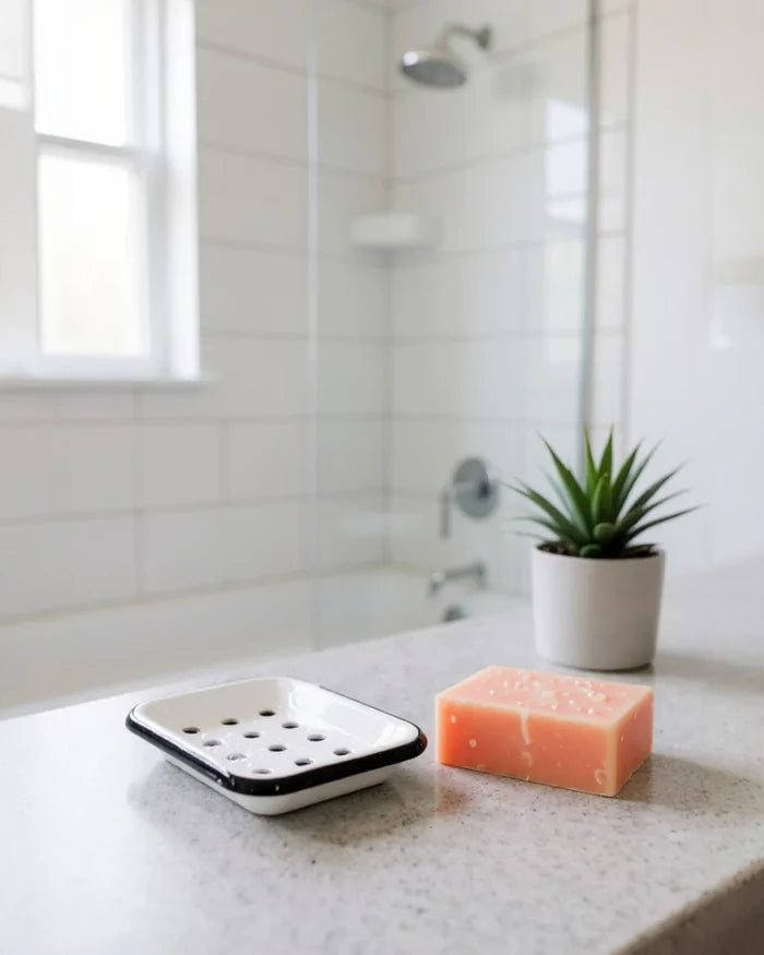 Enamel Soap Dish in White