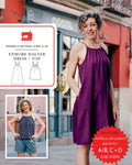 Enmore Halter Dress and Top pattern by Liesl & Co.