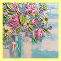 Estelle's Pink Roses in Teal Pillow Swap