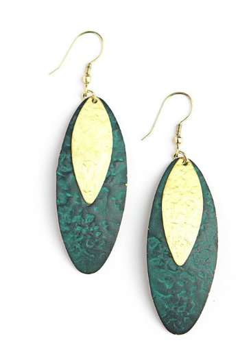 Fair Anita: Oblong Leaf Earrings
