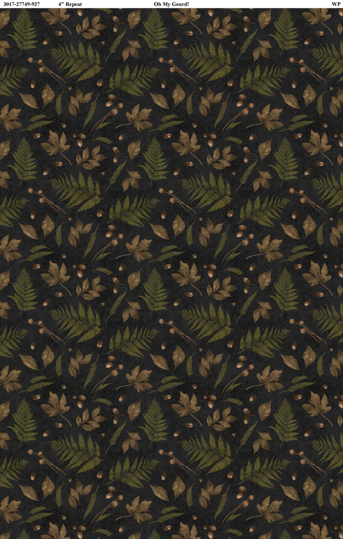 Fall Leaves Black- Oh My Gourd!