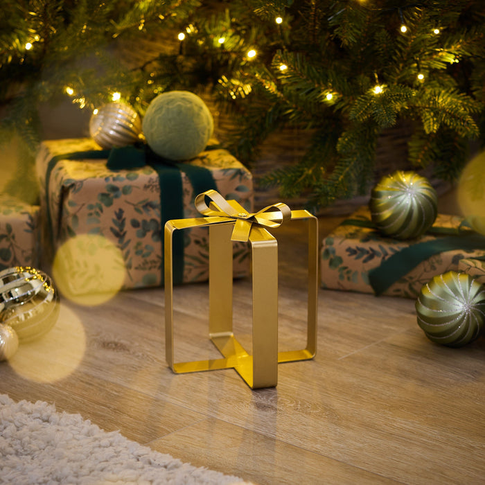 Falun Metal Present Ornaments - Set of 2 - Gold - Laura James