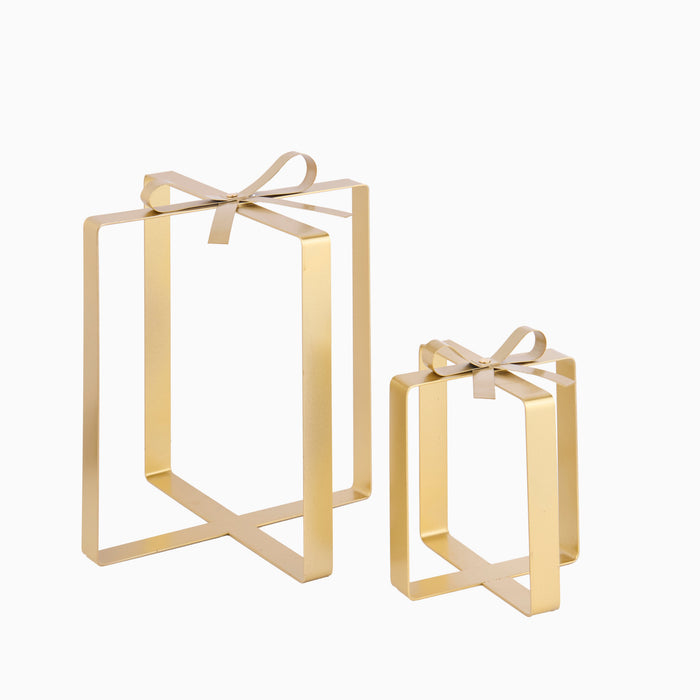Falun Metal Present Ornaments - Set of 2 - Gold - Laura James