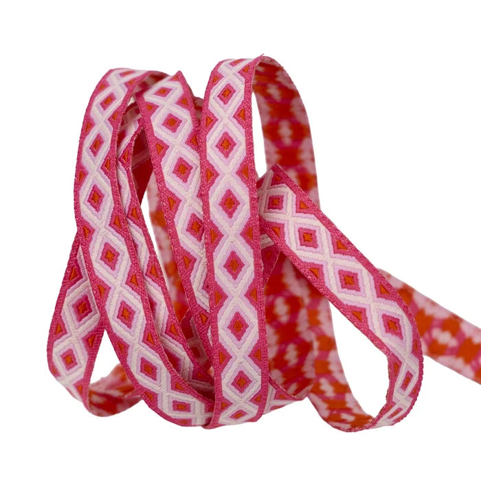 Floral Reef- Lighthouse Windows in Coralline - 3/8" Ribbon by Tula Pink