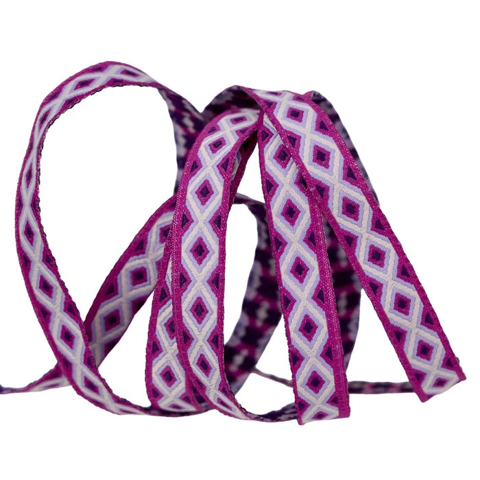 Floral Reef- Lighthouse Windows in Ultraviolet - 3/8" Ribbon by Tula Pink