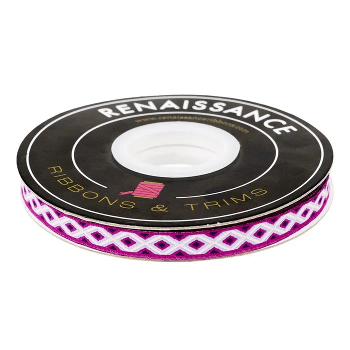 Floral Reef- Lighthouse Windows in Ultraviolet - 3/8" Ribbon by Tula Pink