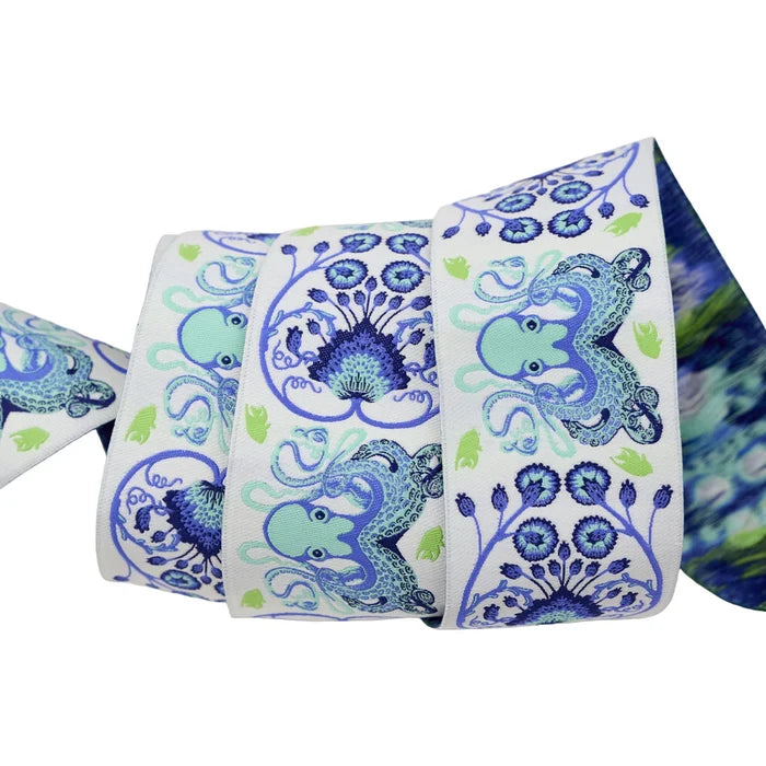 Floral Reef- Octogarden in Marine - 1-7/8" Ribbon by Tula Pink