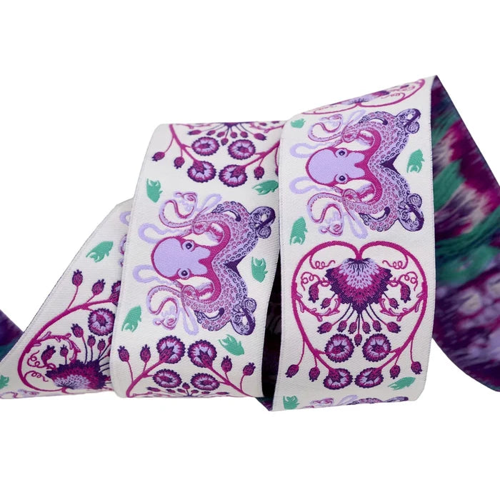 Floral Reef- Octogarden in Ultraviolet - 1-7/8" Ribbon by Tula Pink