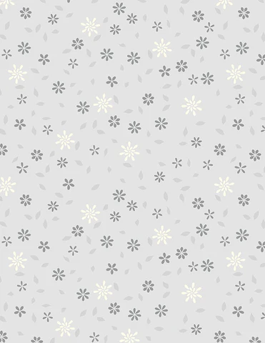 Flowers & Petals Light Gray- Cottage Reverie