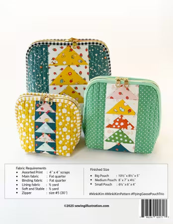 Flying Geese Pouch Trio