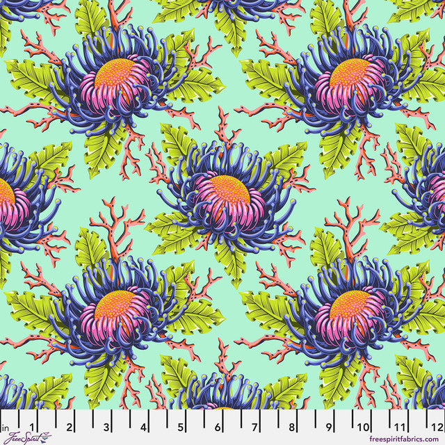 Friends & Anemones- Seafoam- Floral Reef
