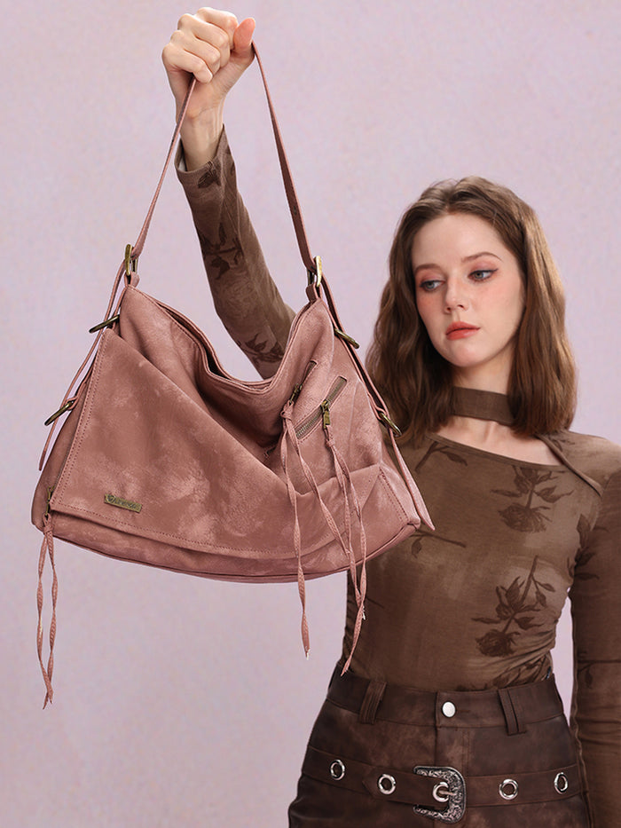 Fringe Pocket Biker-Style Tote Bag