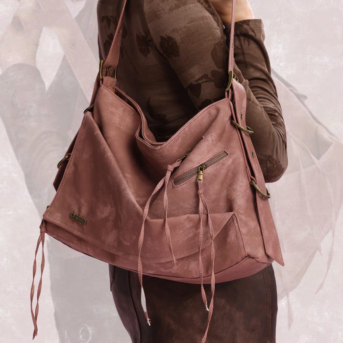 Fringe Pocket Biker-Style Tote Bag