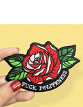 Fuck Politeness Tattoo Rose Embroidered Patch