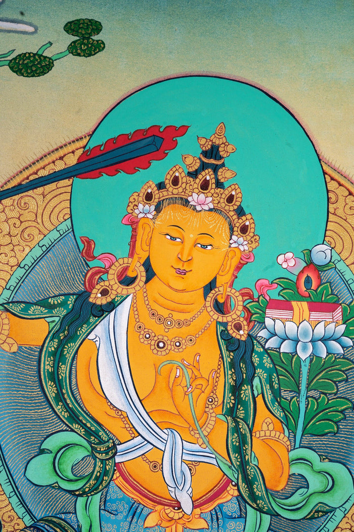Genuine Hand Art Manjushri Thangka - Lucky Thanka