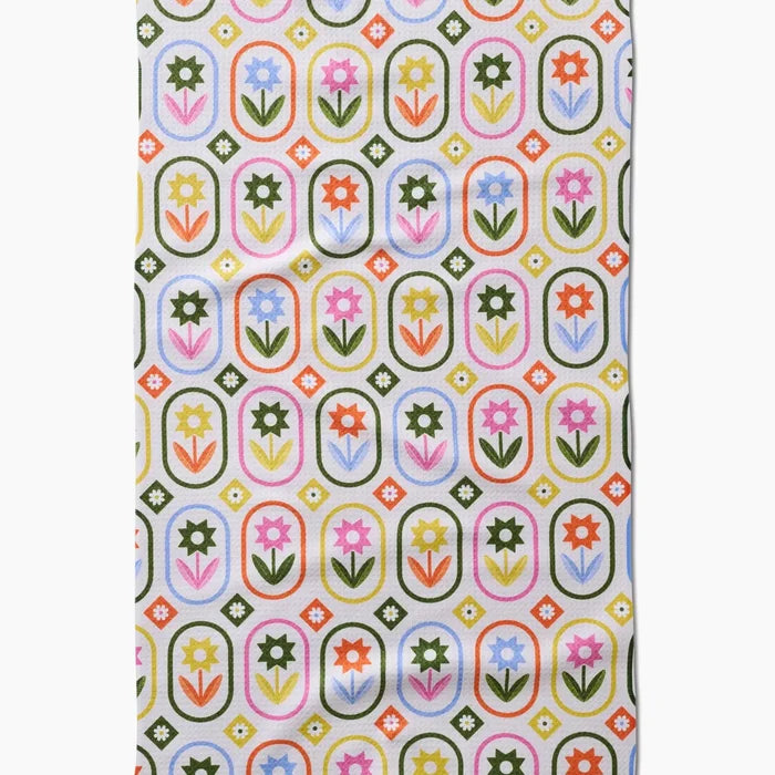 Geometry Petal Patchwork Tea Towel