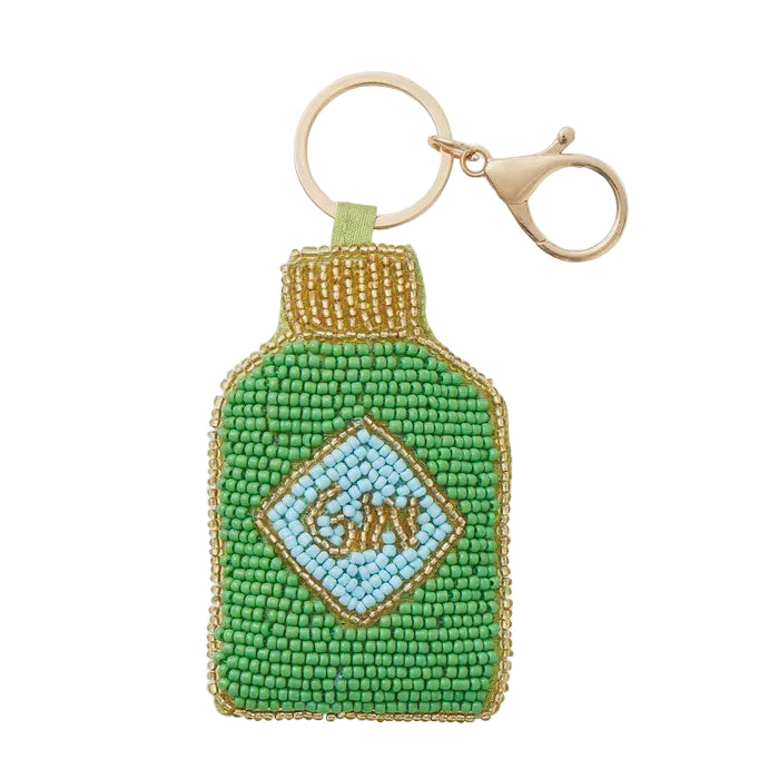Gin Beaded Keyring Green