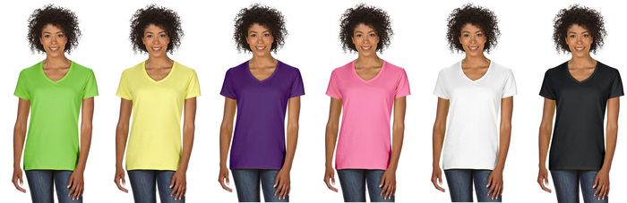 GMC 1950's Ladies Short sleeve V-neck Gildan T-shirt