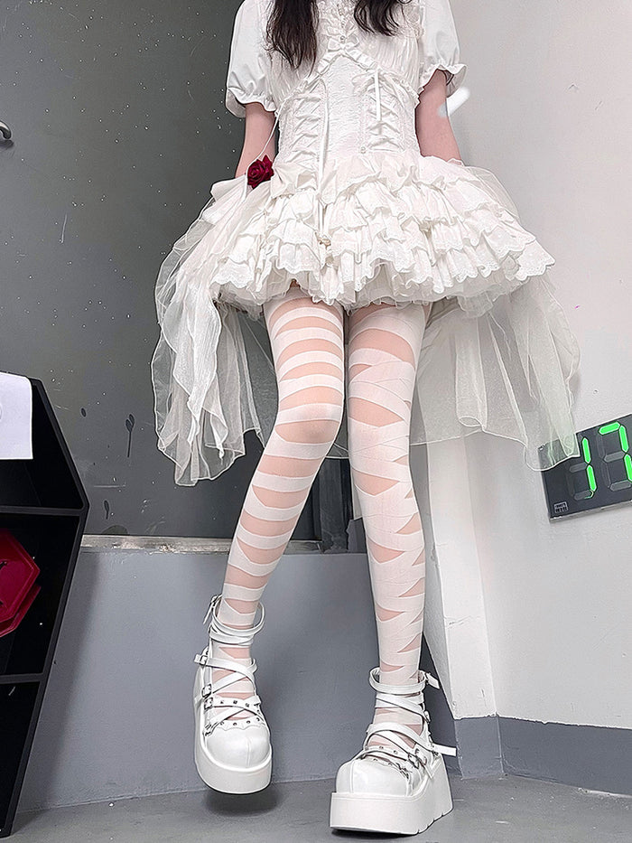 Gothic Crisscross straps design Stockings