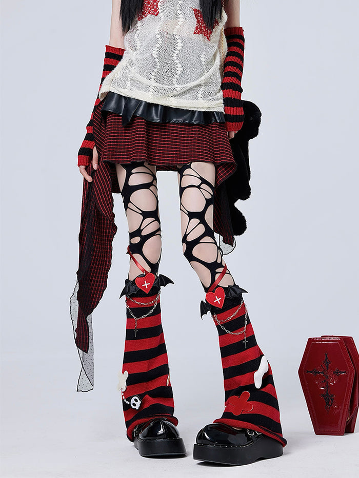 Gothic Striped Knee-High Socks