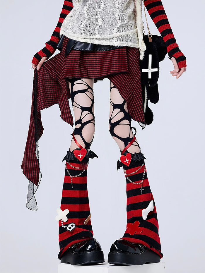 Gothic Striped Knee-High Socks
