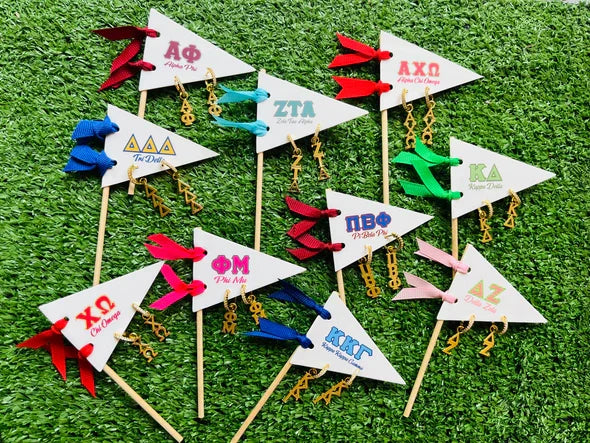 Greek Letter Huggie Hoops- Alpha Xi Delta