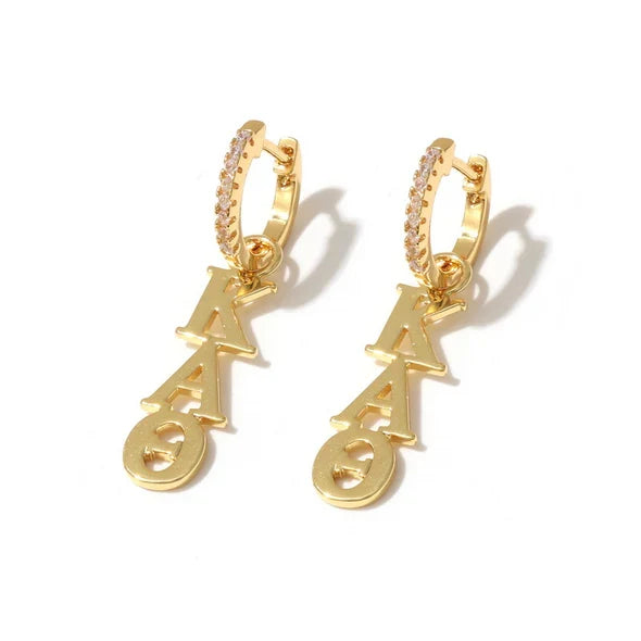 Greek Letter Huggie Hoops- Kappa Alpha Theta