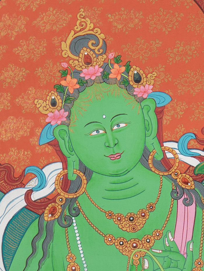 Sacred Green Tara Thangka Painting