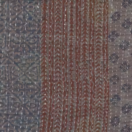 Grey/Charcoal Broad Stripe Kantha