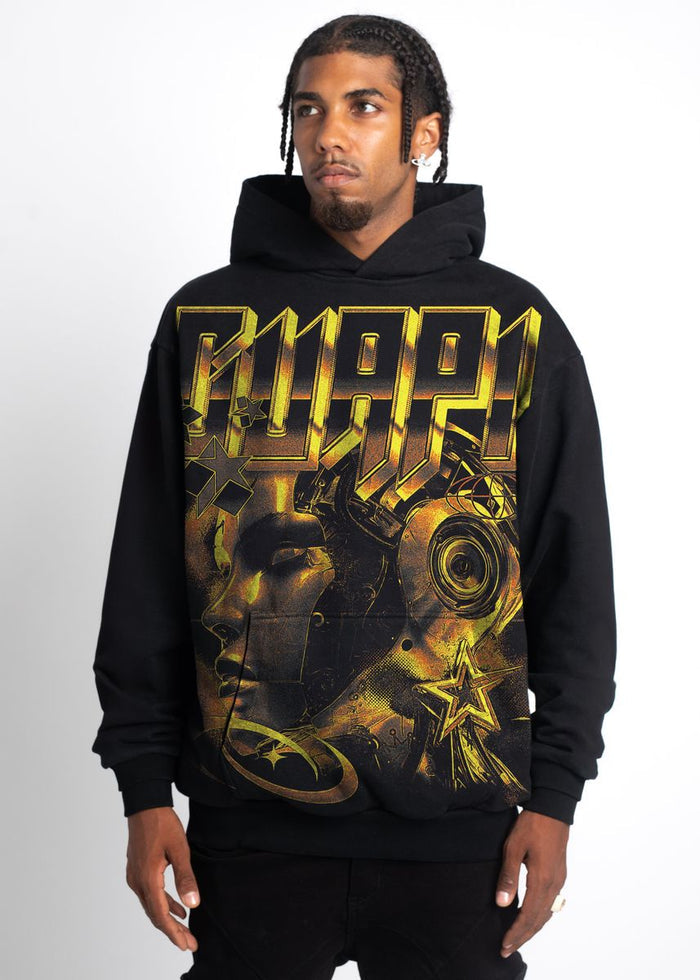 Guapi Cyber Yellow Hoodie with front pocket and drawstring