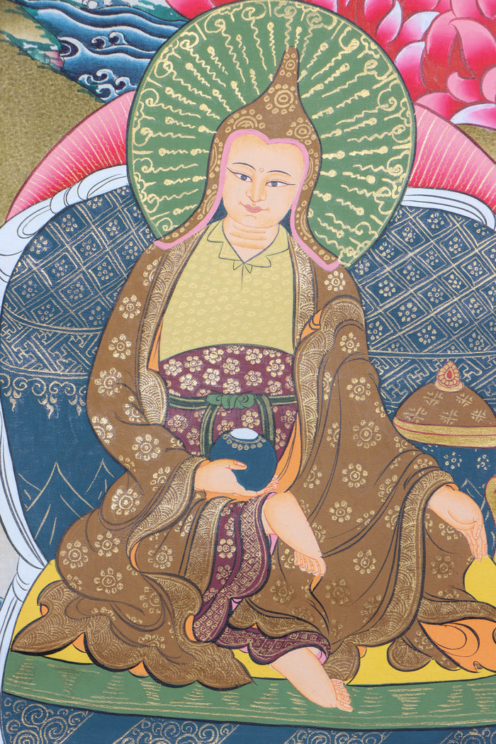 Guru Thangka Painting for spiritual guidance, protection, and the removal of obstacles.