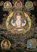 Handcrafted Chenrezig Thangka – Art of Compassion