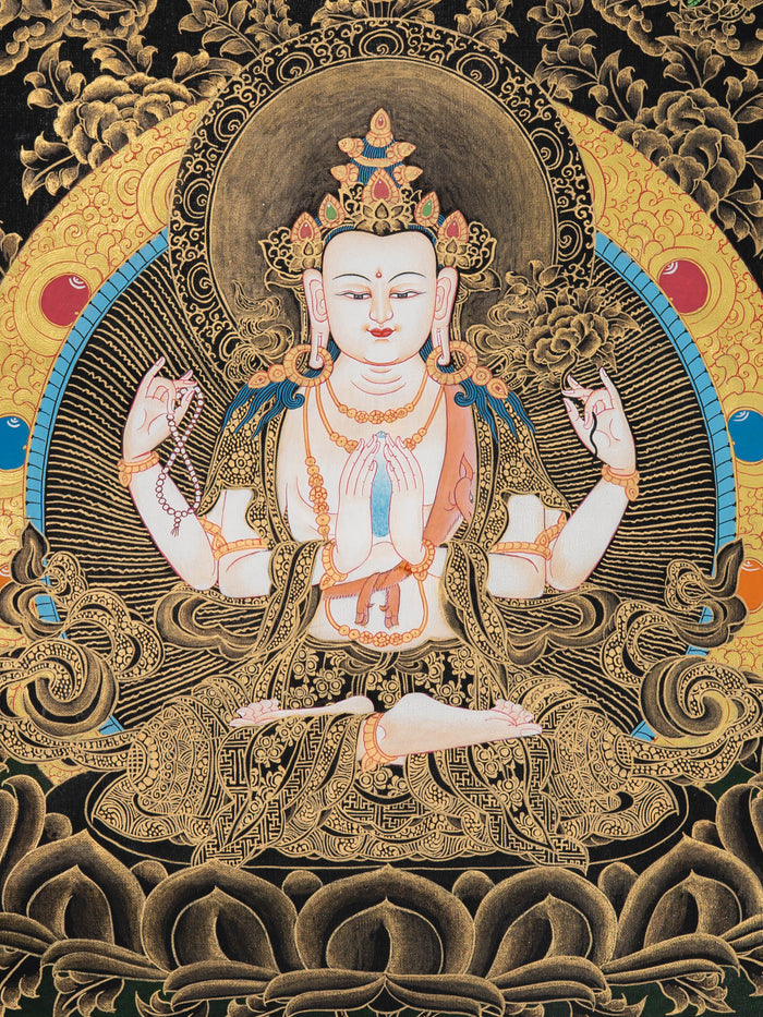 Chenrezig Thangka – Sacred Tibetan Art