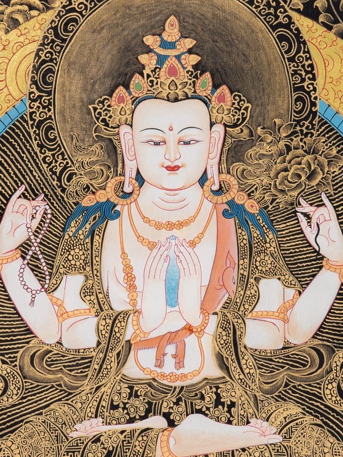 Chenrezig Thangka – Sacred Tibetan Art