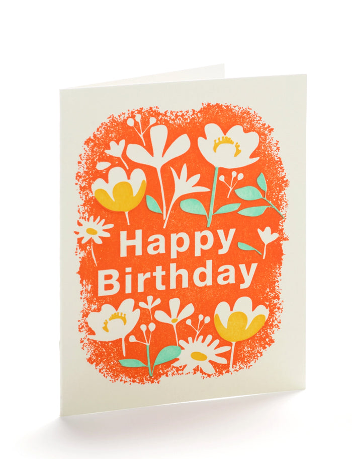 Happy Birthday Flowers Card