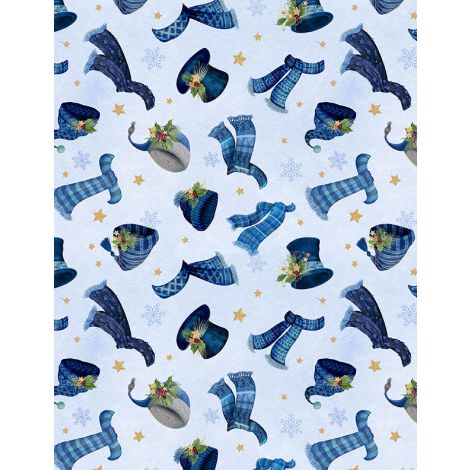 Hats & Scarves Light Blue- Let It Snow- Man!