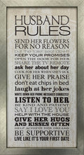 Husband Rules: Framed Art Print - DISCOUNTED WHILE SUPPLIES LAST!