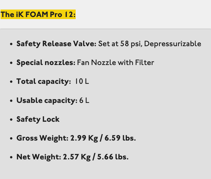 iK Foam Pro 12 Sprayer