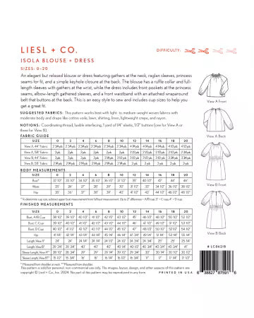 Isola Blouse & Dress  pattern by Liesl & Co.